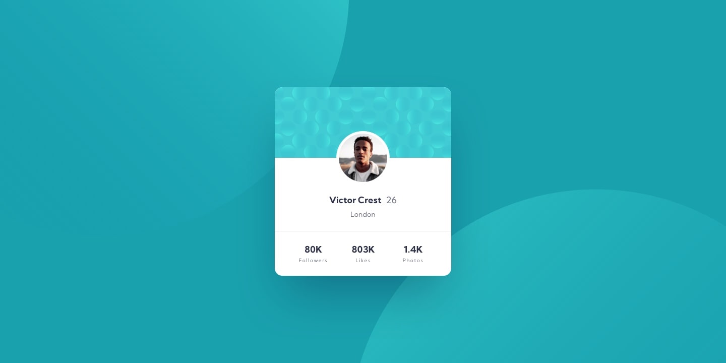 Profile card Screenshot